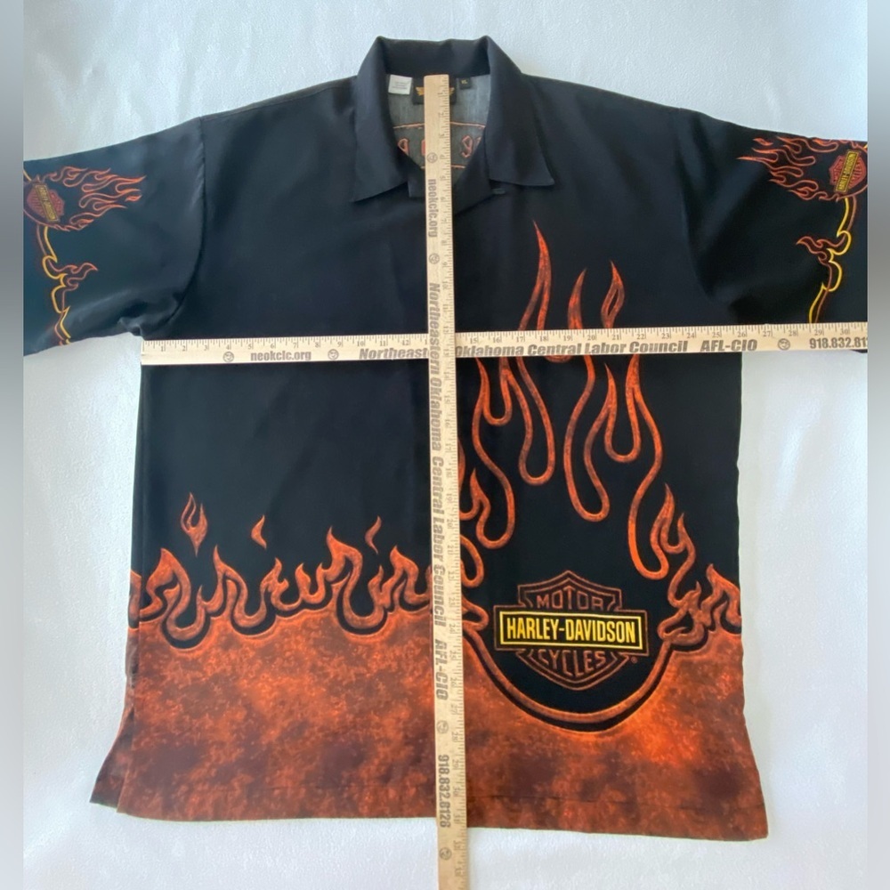 Harley-Davidson Shirt Men's XL Live to Ride & Ride To Live Flame Short Sleeve - Picture 7 of 9
